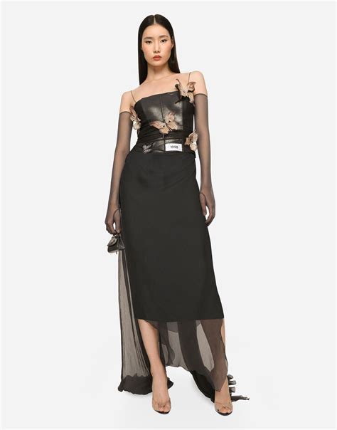 kim dolce gabbana long chiffon dress.